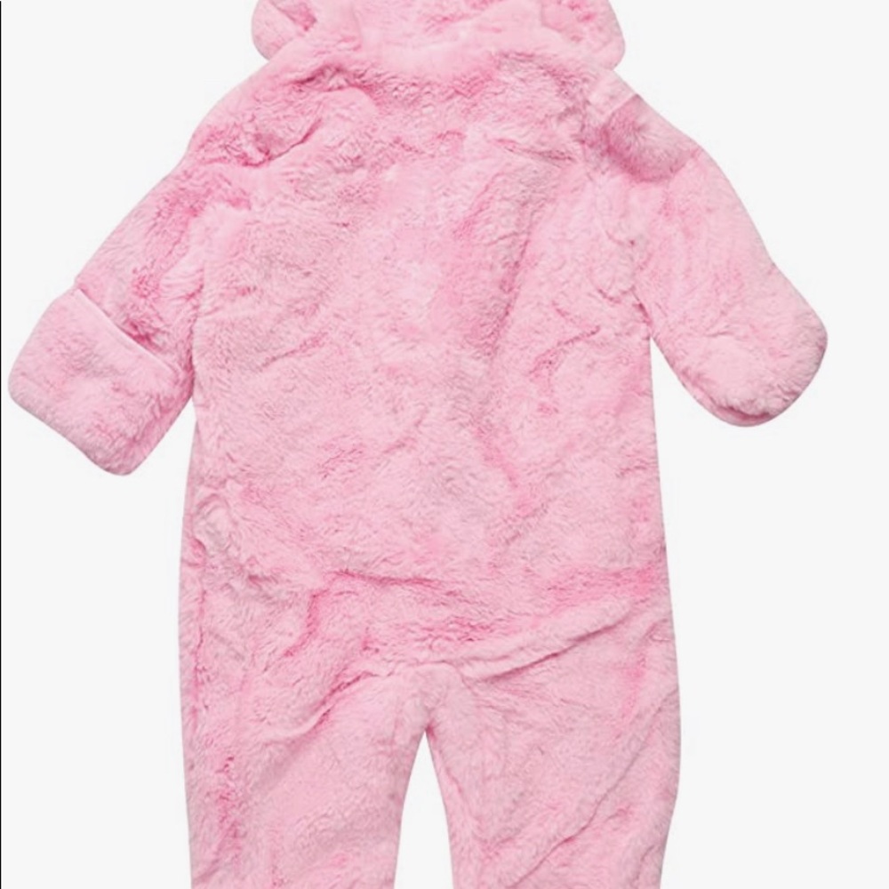 Jessica Simpson Baby Girls Warm and Fluffy Faux Fur Pram with Character Hood